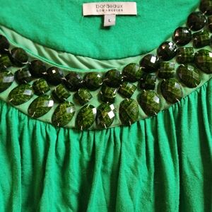 Bordeaux Green Embellished Tank Top